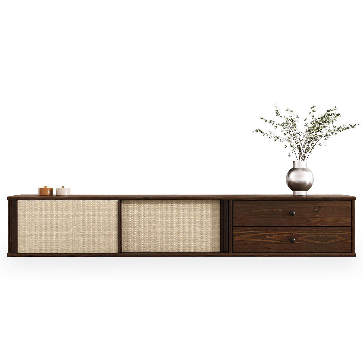 LOWBOARD SIMONA nussbaum - Nussbaumfarben, Holz (175/30/34cm) - IDIMEX