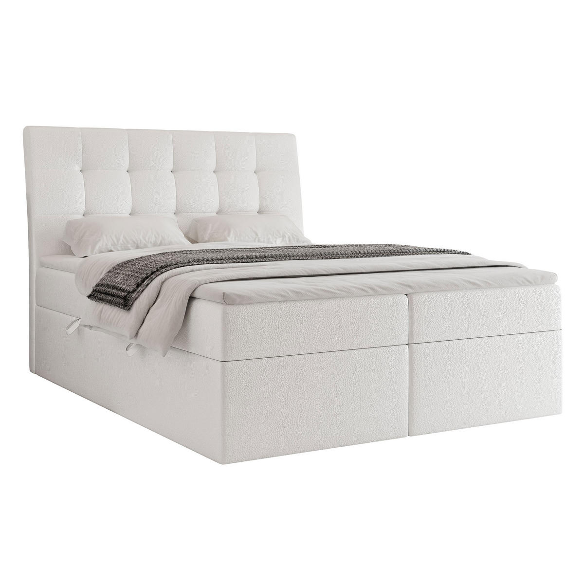 BOXBETT 180x200 cm mit Topper - Weiß, Textil (180/200cm) - Idohome
