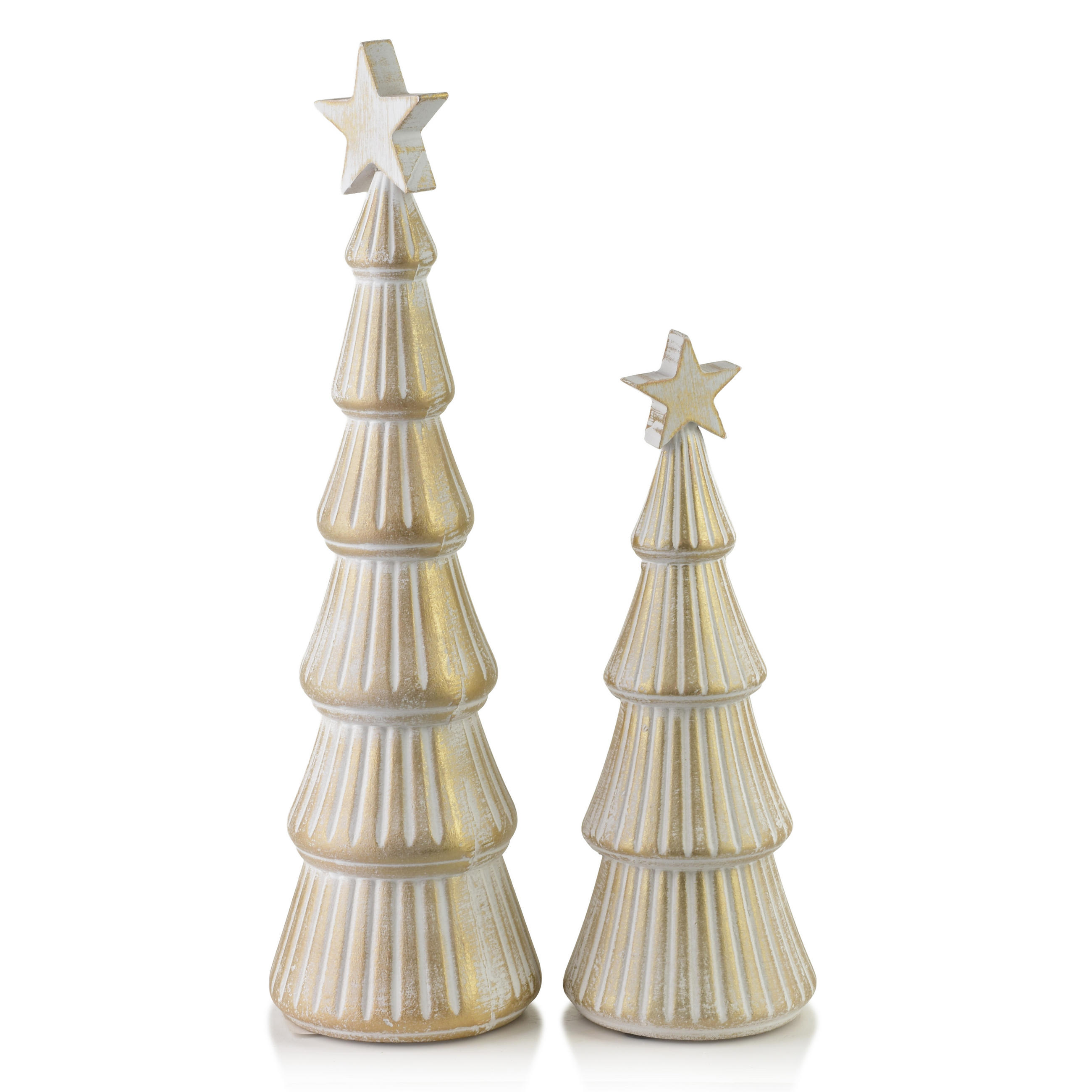 DEKOFIGUR Santa Lila Weiß 10,5x10,5x37,5 cm Holz - Weiß, Holz (10.5/37.5/10.5cm) - Mondex