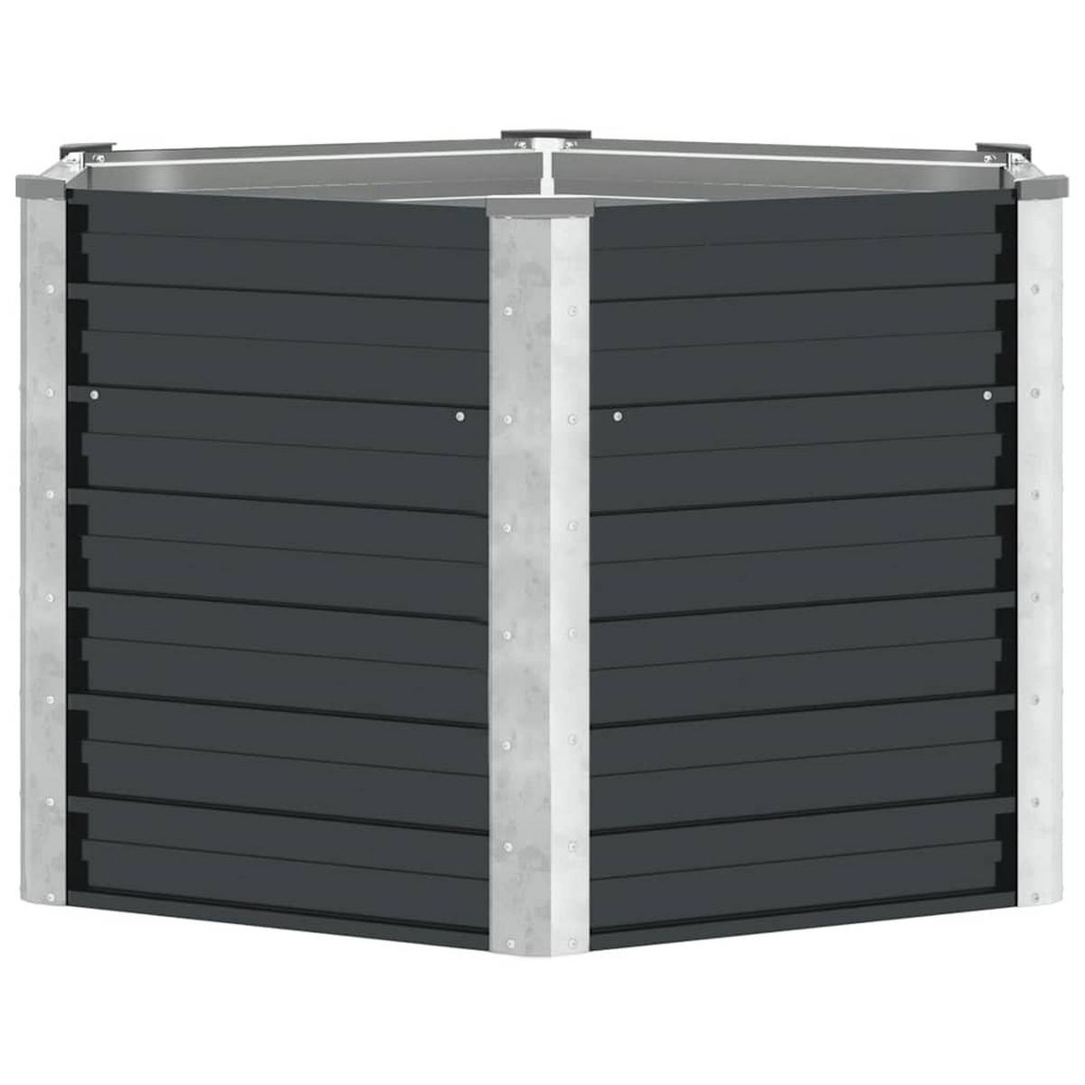 GARTEN-HOCHBEET Anthrazit 129 x 129 x 77 cm - Anthrazit, Metall (129/77/129cm)