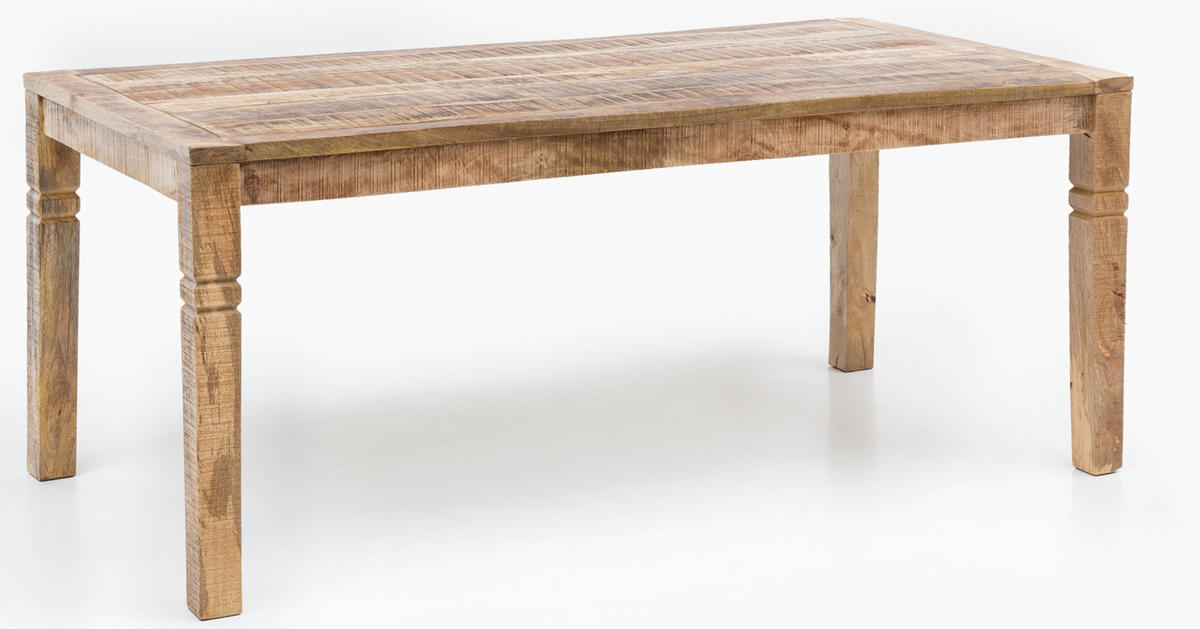 ESSTISCH – Rund Mango Massivholz 120 cm Landhausstil Schnitzereien - Braun, Holz (70/120/76cm) - KADIMA DESIGN