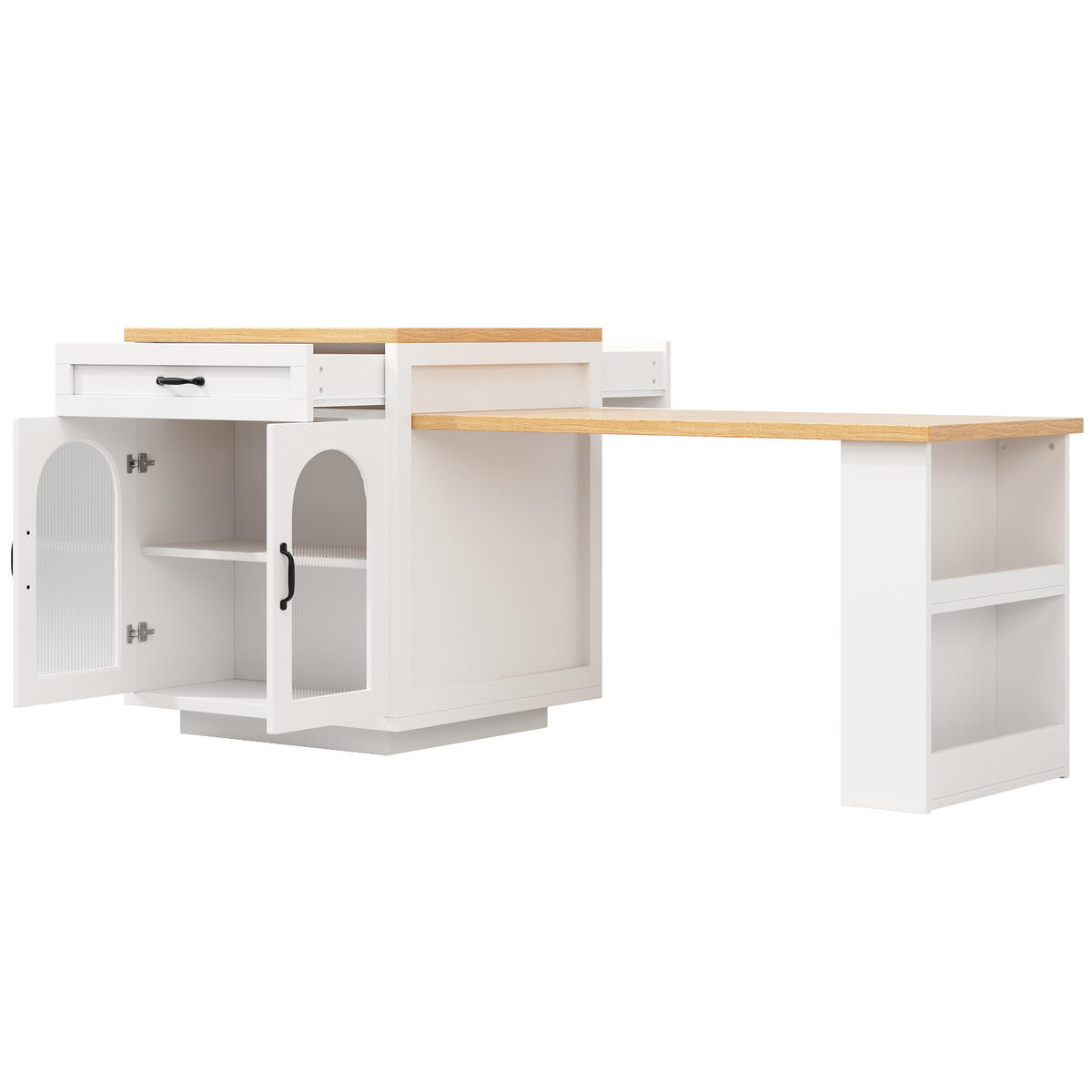 BUFFET 196/59/94 cm weiß aus MDF mit LED - Weiß, Holzwerkstoff (196/94/59cm) - OKWISH
