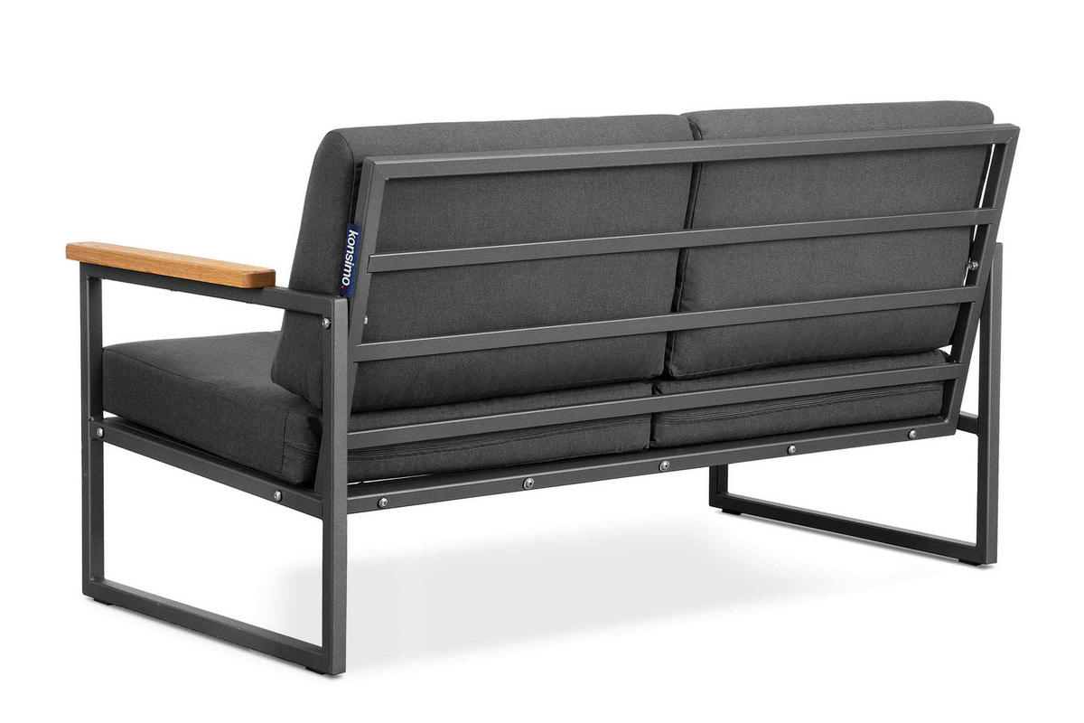 GARTENSET TRIBO Industriestil für 4 Personen, Anthrazitfarbenes - Anthrazit/Grau, Metall - KONSIMO®