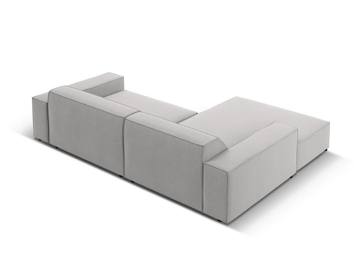 MODULARES-ECKSOFA links Jodie aus strukturiertem Stoff hellgrau 3 Sitzplätze - Hellgrau, Textil (166/224cm) - Micadoni