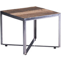 COUCHTISCH Salo 2 Recyceltes Massivholz Quadratisch 50/40/50 cm - Silberfarben, Metall (50/40/14cm) - M2 Kollektion