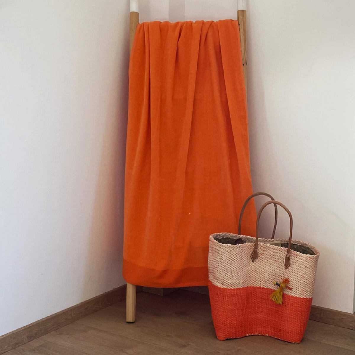 BADETUCH Velours uni Shady Nektarine 90x160 370g/m² - Orange, Textil (90/160cm) - LE COMPTOIR DE LA PLAGE