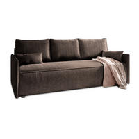 BETTSOFA MESTOR Braun Kordstoff mit Schlaffunktion - Braun, Textil (206/83/87cm) - MASSENO