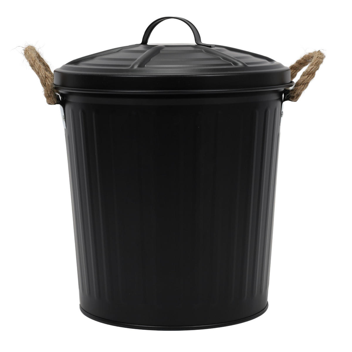 KOSMETIKEIMER mit Deckel 23/24/28,5 cm - Schwarz, Metall (24/28.5/23cm) - Wenko