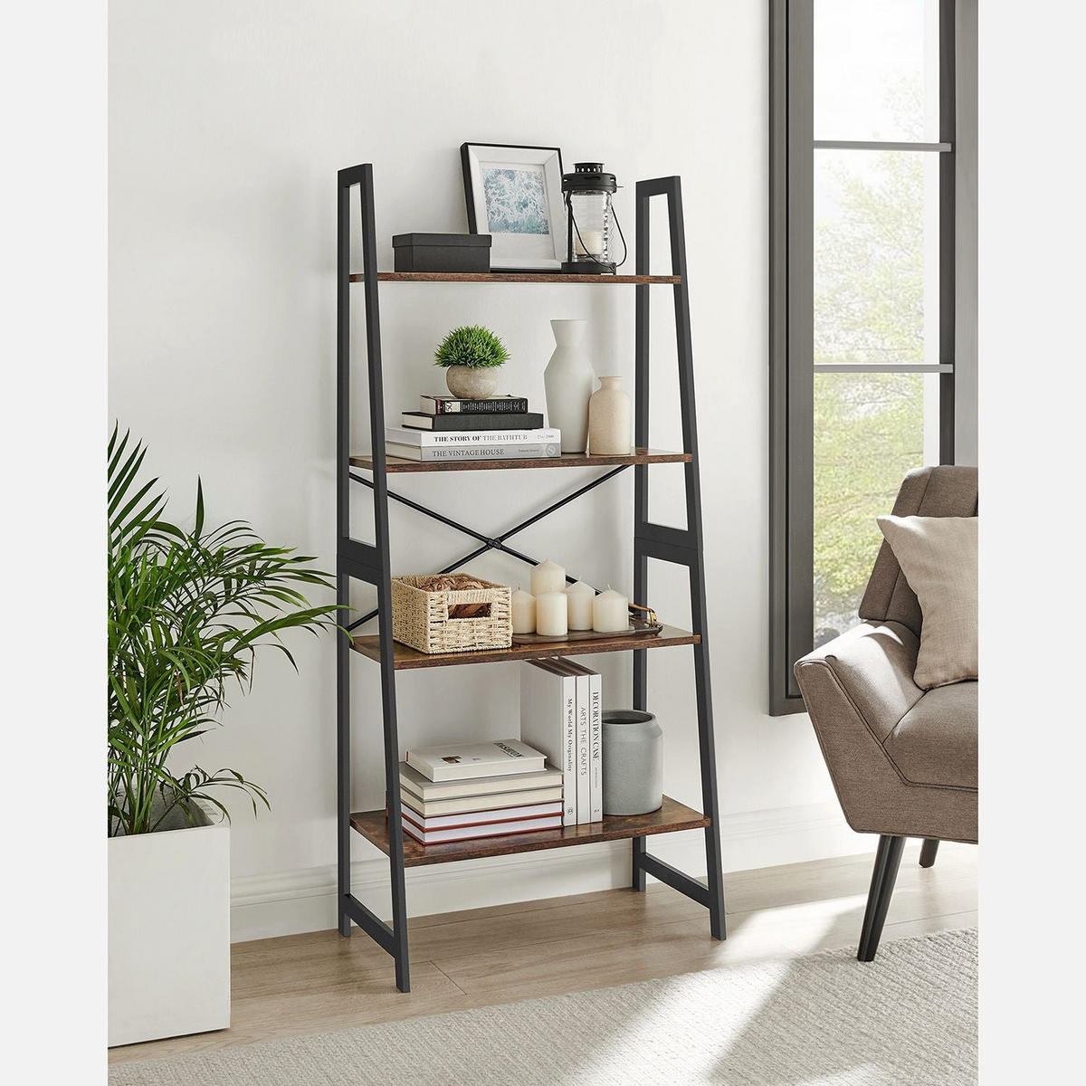 BÜCHERREGAL KAMPALA - Braun, Naturmaterialien (34/137/63cm) - Hansiro