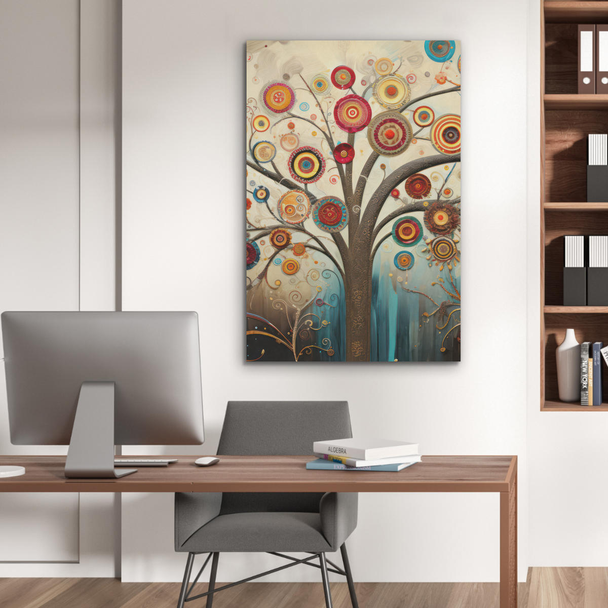 AKUSTIKBILD Baum - Baum des Lebens - Farbe Wanddeko 60x90 cm - Braun, Kunststoff (60/90/0.9cm) - MuchoWow