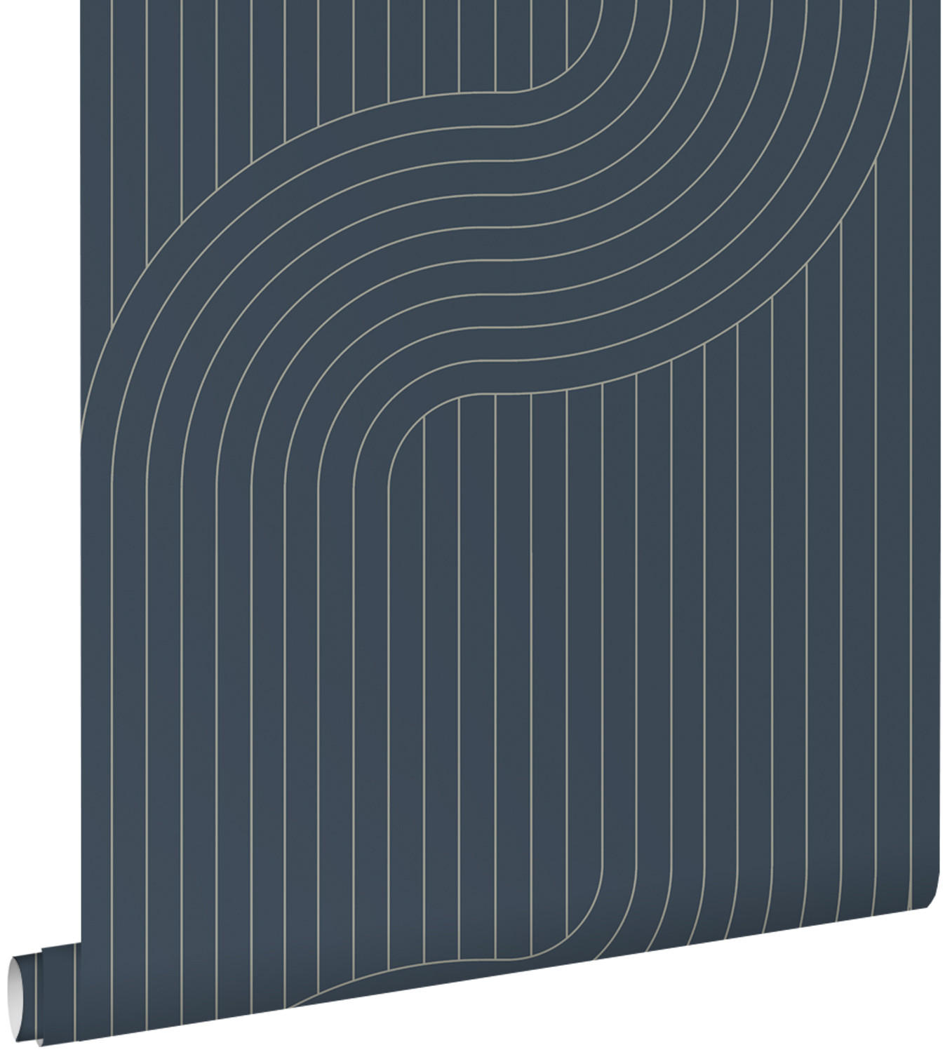TAPETE grafische Linien 50 x 900 cm - Blau, Papier (50/900cm) - ESTAhome