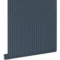 TAPETE grafische Linien 50 x 900 cm - Blau, Papier (50/900cm) - ESTAhome
