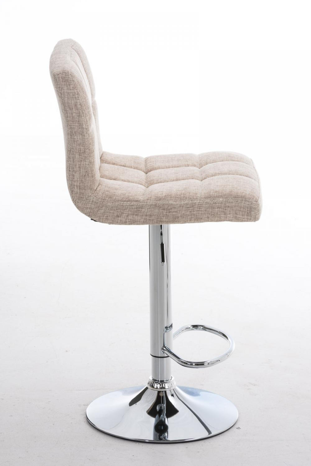 BARHOCKER Stoff creme - Chromfarben/Creme, Textil/Metall (46/94/47cm) - CLP