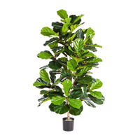 KUNSTBAUM Künstlicher Geigenfeigen Busch - Lina 130 cm - Grün, Kunststoff (130cm) - aplanta