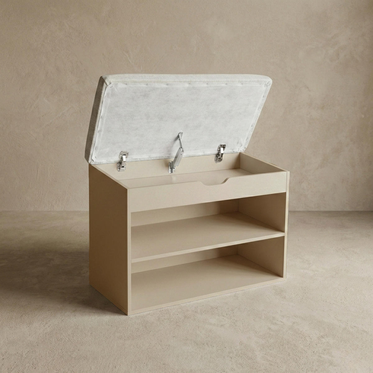 SCHUHREGAL Vault 60/30/47 cm - Hellgrau, Holzwerkstoff (30/47/60cm) - BOXIMO