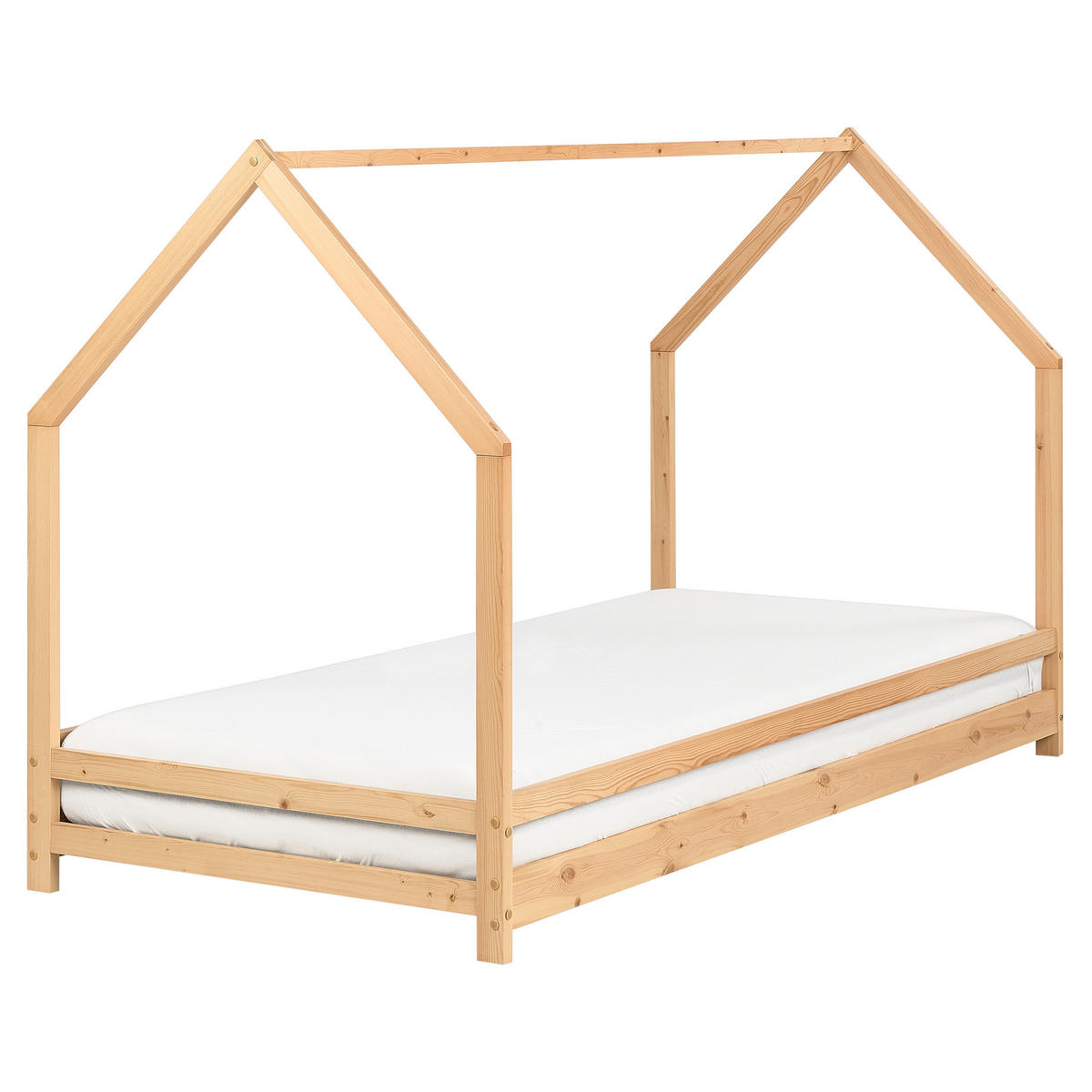 KINDER-HAUSBETT Heller Holzfarbton 90-200 cm Appy - Eschefarben, Holz (90/200cm) - Beliani