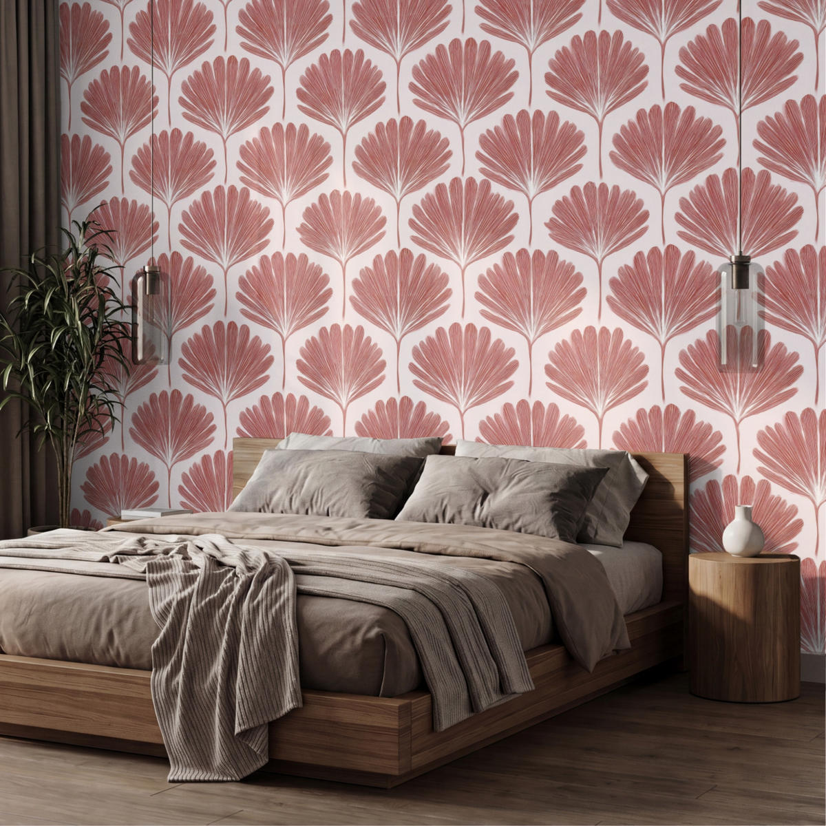 TAPETE - Fächer - Motiv - Terra - 450x260 cm - Rotbraun, Papier (450/260cm) - OnlyWow