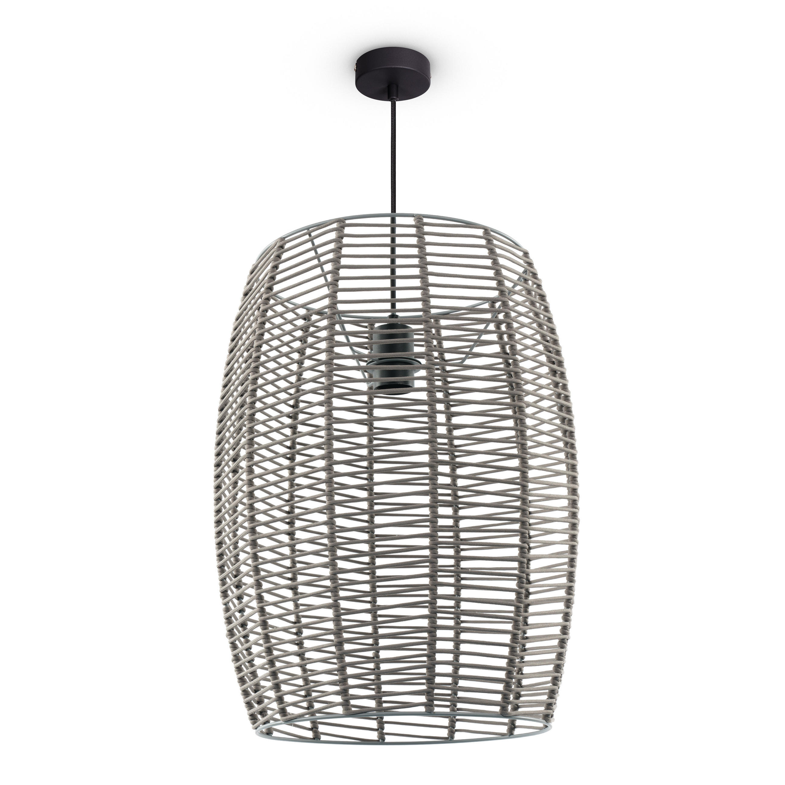 PENDELLEUCHTE Hugo Miloza - Grau, Metall (40/40/50cm) - Paco Home