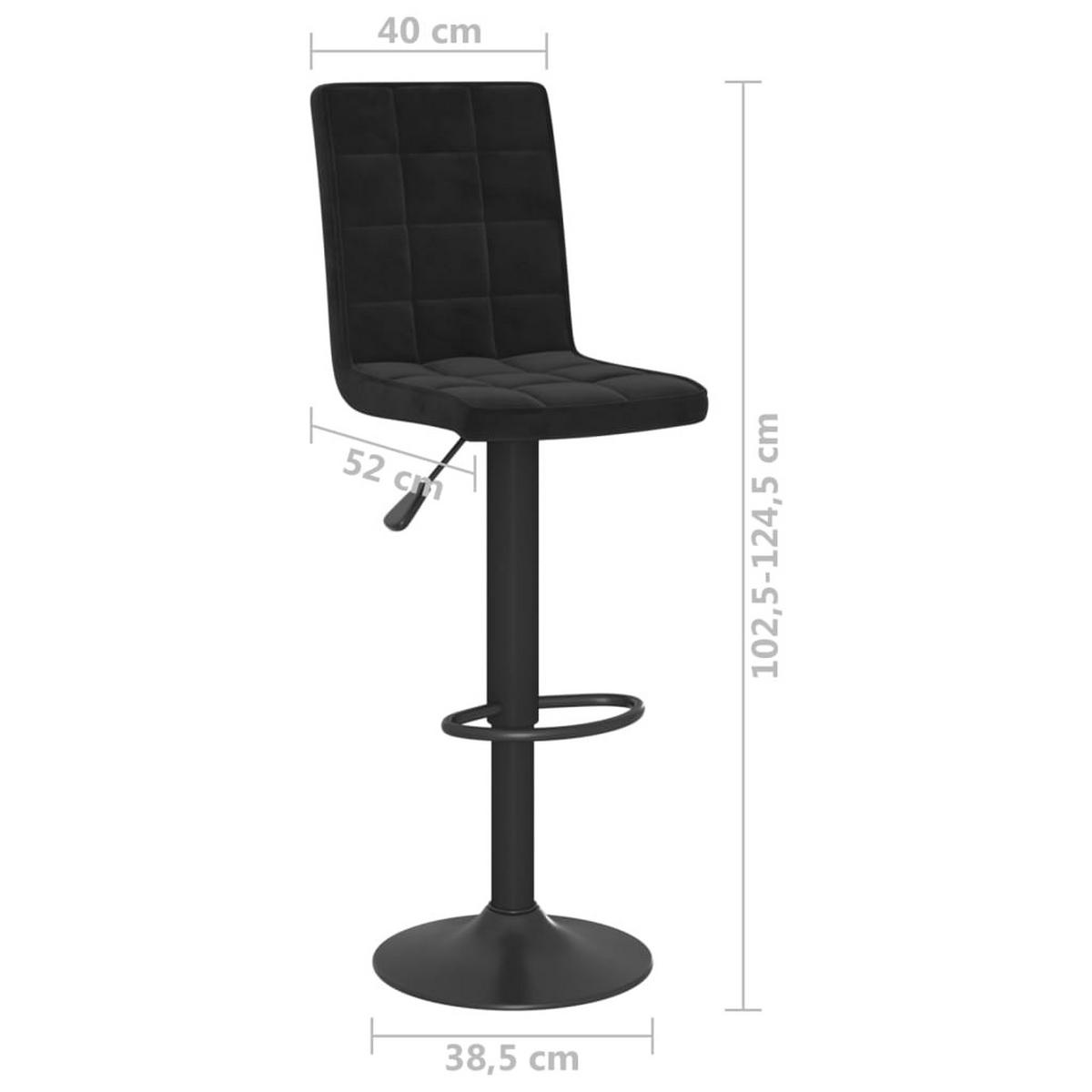 BARHOCKER 2 Stk. Schwarz Samt - Schwarz, Textil (52/124.5/40cm) - vidaXL