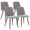 STUHL 4er-Set Sagi grauem Stoff - Grau, Textil/Metall (45/84/56cm) - VS Venta-stock