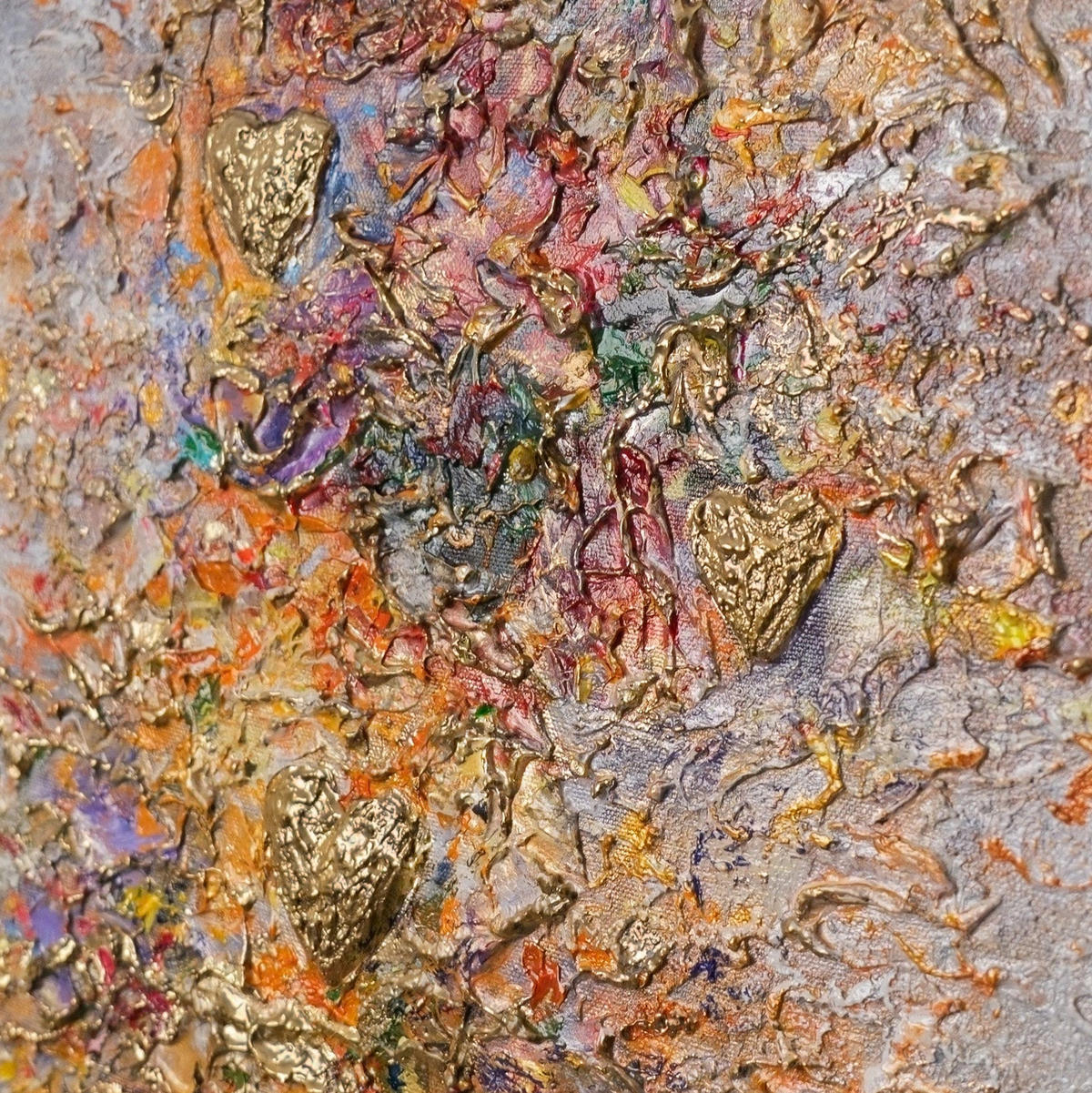 GEMÄLDE Palette des Lichts Schattenfugenrahmen Gold 70x50 cm - Goldfarben, Holz (70/50cm) - YS-art gallery