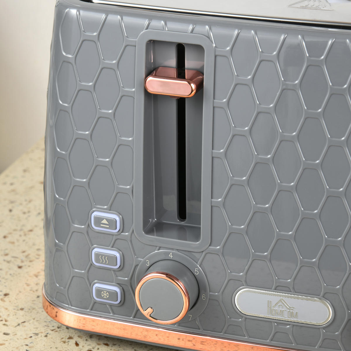 TOASTER mit Wasserkocher DE-07913 Grau - Grau, Kunststoff (19.5/23.4/24.2cm) - ComfortXL