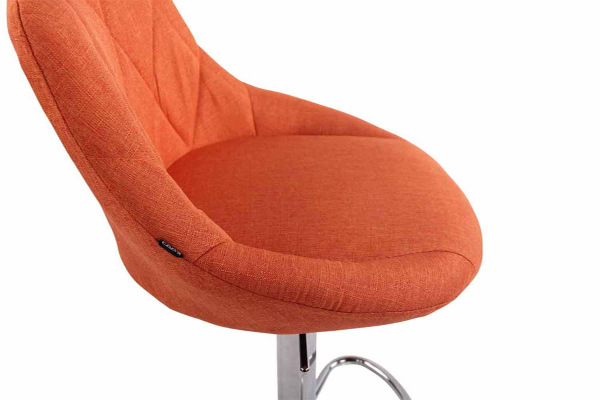 BARHOCKER 2er Set Falon Stoff Orange Silber - Orange, Textil (46/83/49cm) - DELUKE