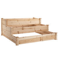 HOCHBEET 124x124x56 cm 3 Ebenen Holz - Naturfarben, Holz (124/56/124cm) - Fortuna Lai