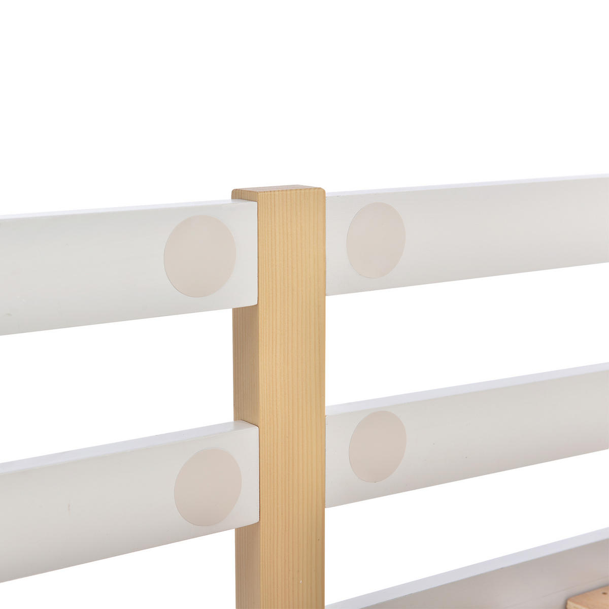 ETAGENBETT aus Holz 90x200 cm in Weiß mit Treppe & Stauraum - Weiß, Holz (90/200cm) - Modfu