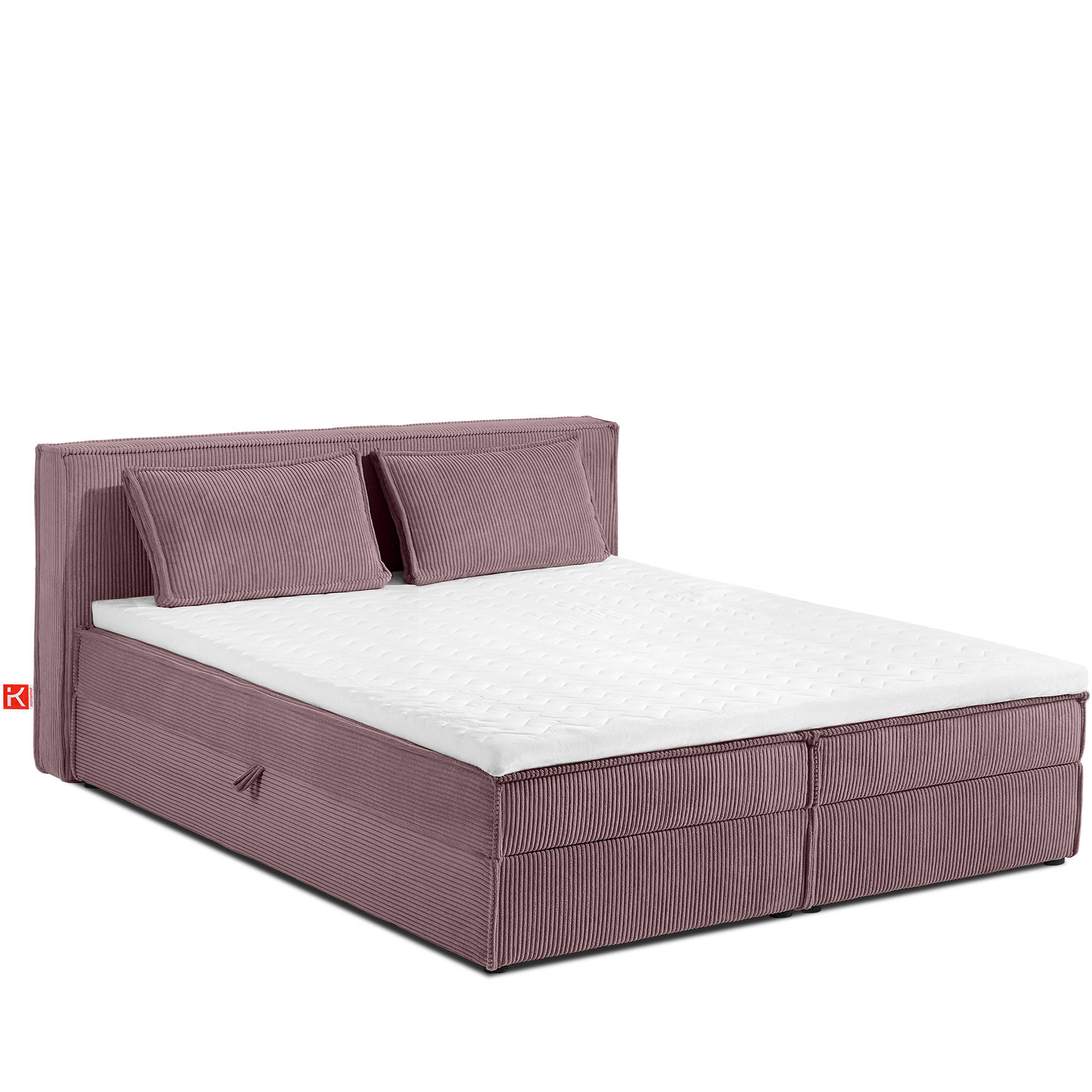 BOXSPRINGBETT ROTI mit Stauraum, hellviolett - Violett/Schwarz, Holz/Holzwerkstoff (180/200cm) - KONSIMO®