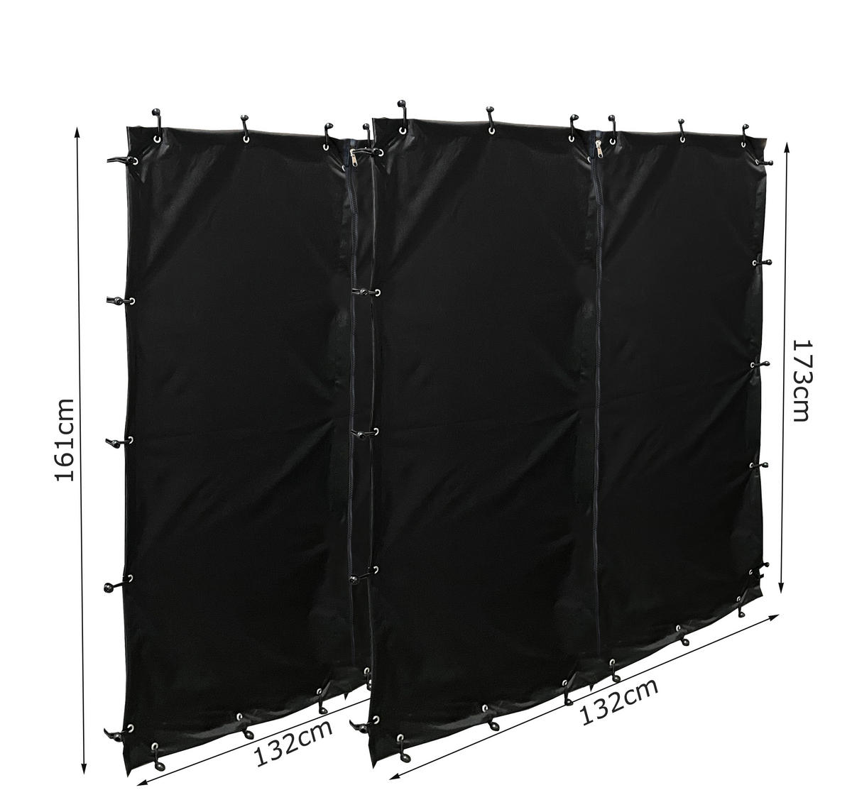 WETTERSCHUTZ Set für Kaminholzregal 143/185 cm Schwarz - Schwarz, Textil (143/185/1cm) - QUICK STAR