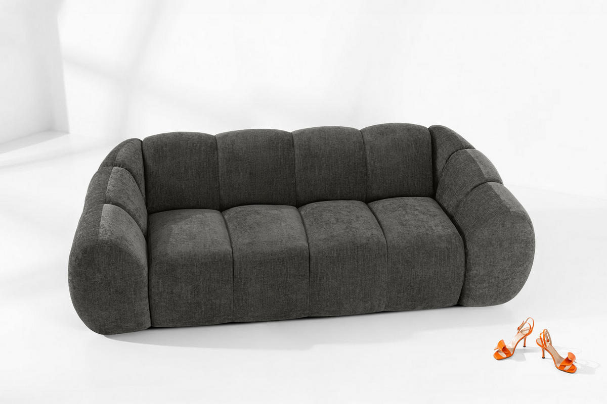 3-SITZER SOFA FLAVA, Graphitfarben - Graphitfarben, Holz/Holzwerkstoff (240/76/100cm) - KONSIMO®