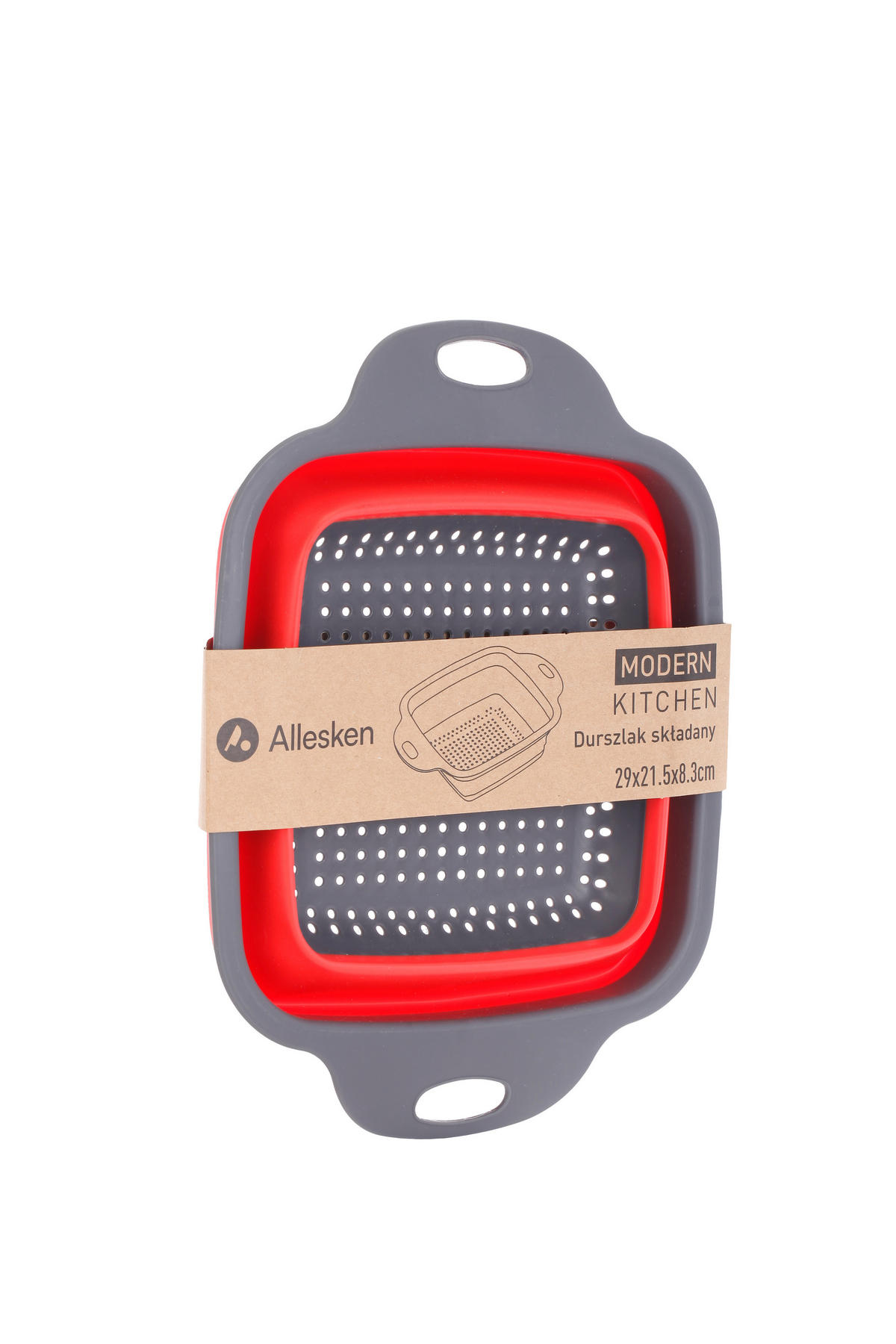 SIEB Modern Kitchen Grau Rot 28/21/3 cm Kunstoff - Rot/Grau, Kunststoff (21cm) - Mondex