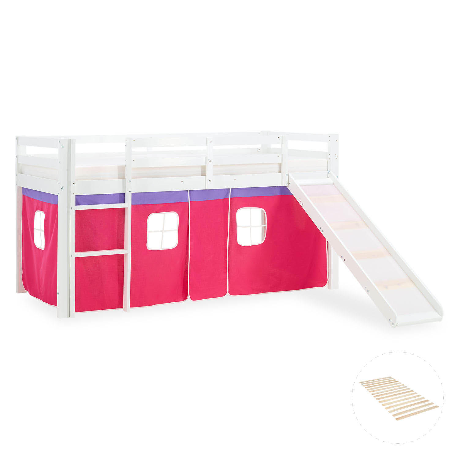 HOCHBETT PINK 90/200 cm mit Lattenrost - Pink/Weiß, Holz - Homestyle4u