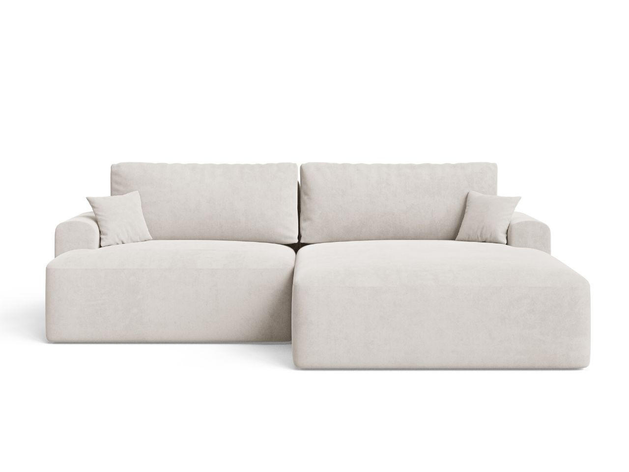 ECKSOFA Serene Ecru Links - Ecru, Holz/Textil (259/145cm) - Graingold