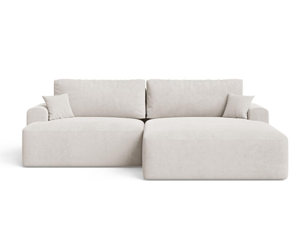 ECKSOFA Serene Ecru Links - Ecru, Holz/Textil (259/145cm) - Graingold