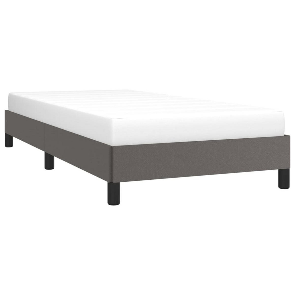 BETTGESTELL Grau 90x200 cm Kunstleder - Grau, Textil (90/200cm) - furnicato