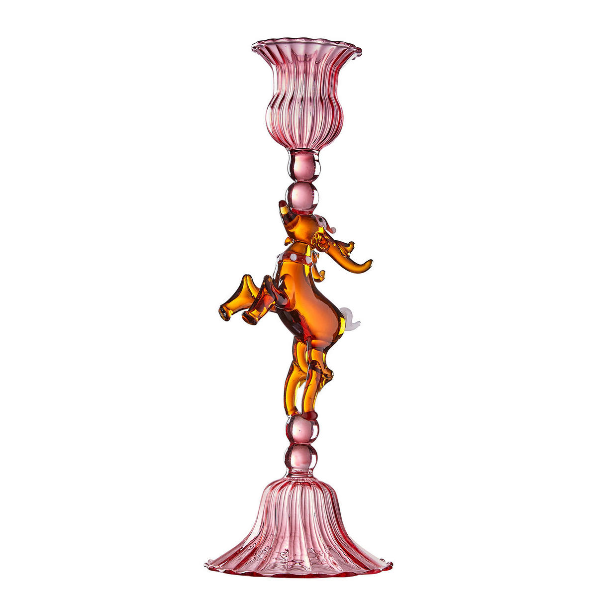 KERZENHALTER Merry & Bright Rentier - Pink, Glas (8/23/5cm) - Butlers