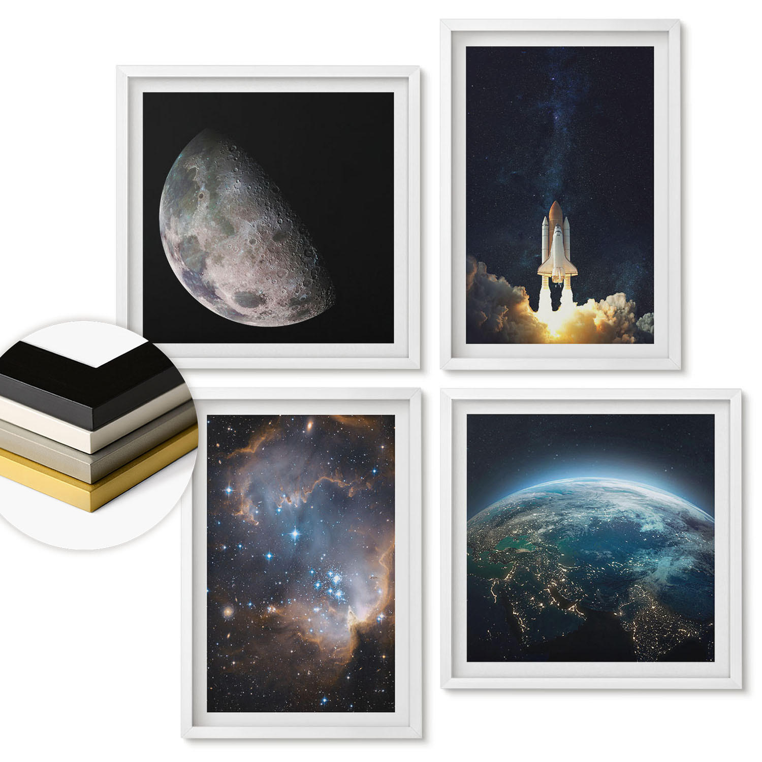 ArtPrintCave Wandbilder Weiß 50x50 cm