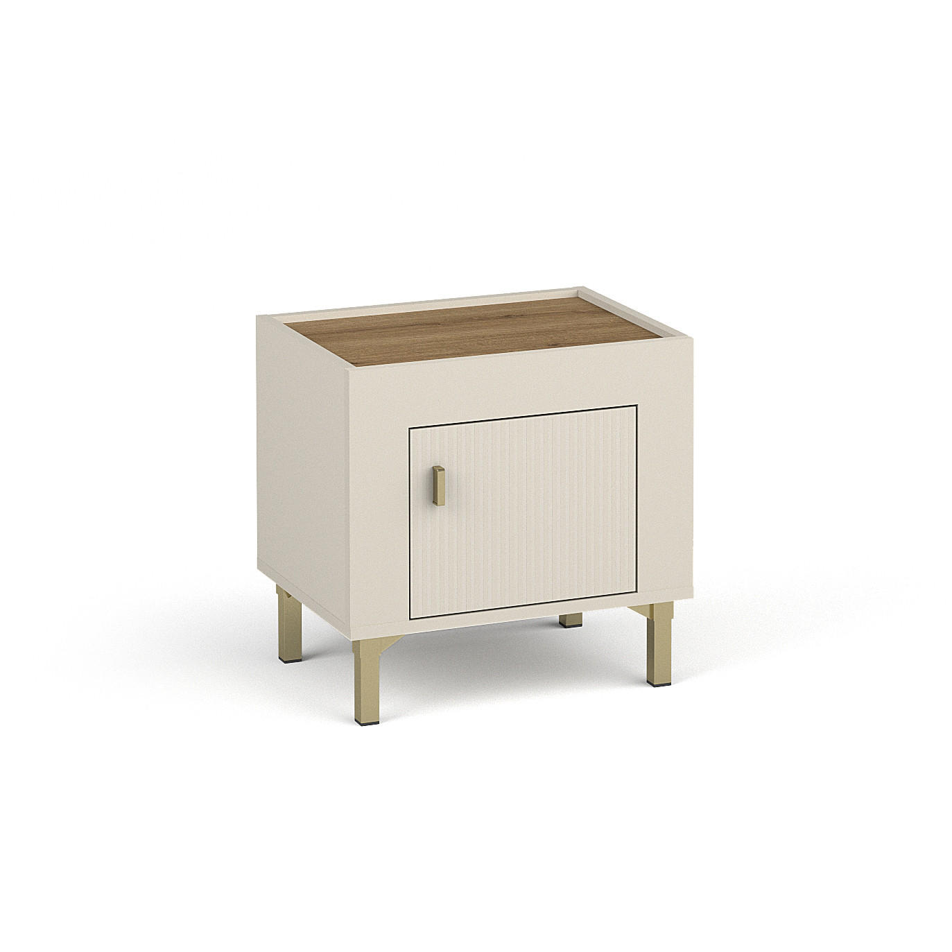 NACHTTISCH Monta mit 1 Tür , Kaschmir - Kaschmir, Holzwerkstoff (48/47/36cm) - Beautysofa