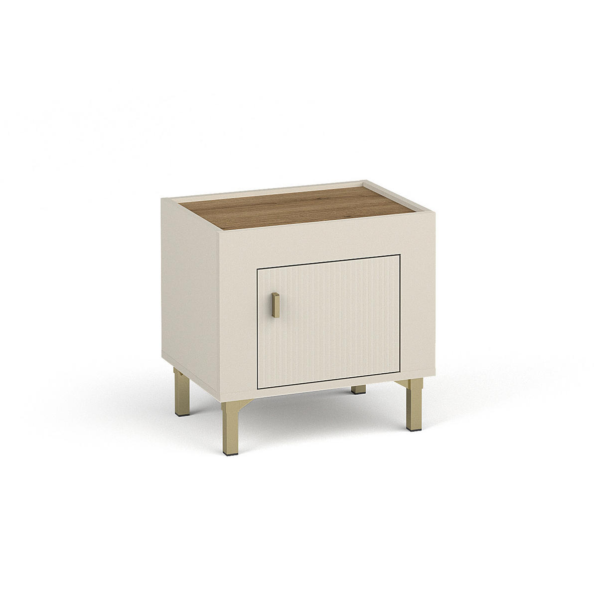 NACHTTISCH Monta mit 1 Tür , Kaschmir - Kaschmir, Holzwerkstoff (48/47/36cm) - Beautysofa