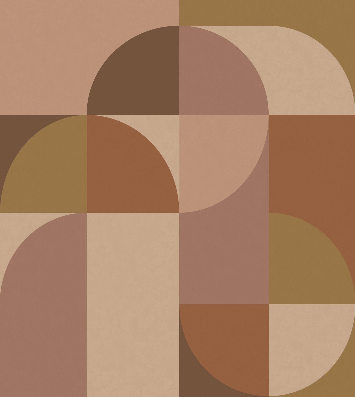 FOTOTAPETE Kreise im Bauhaus-Stil 2.5 x 2.79 m - Lila, Papier (250/279cm) - ESTAhome