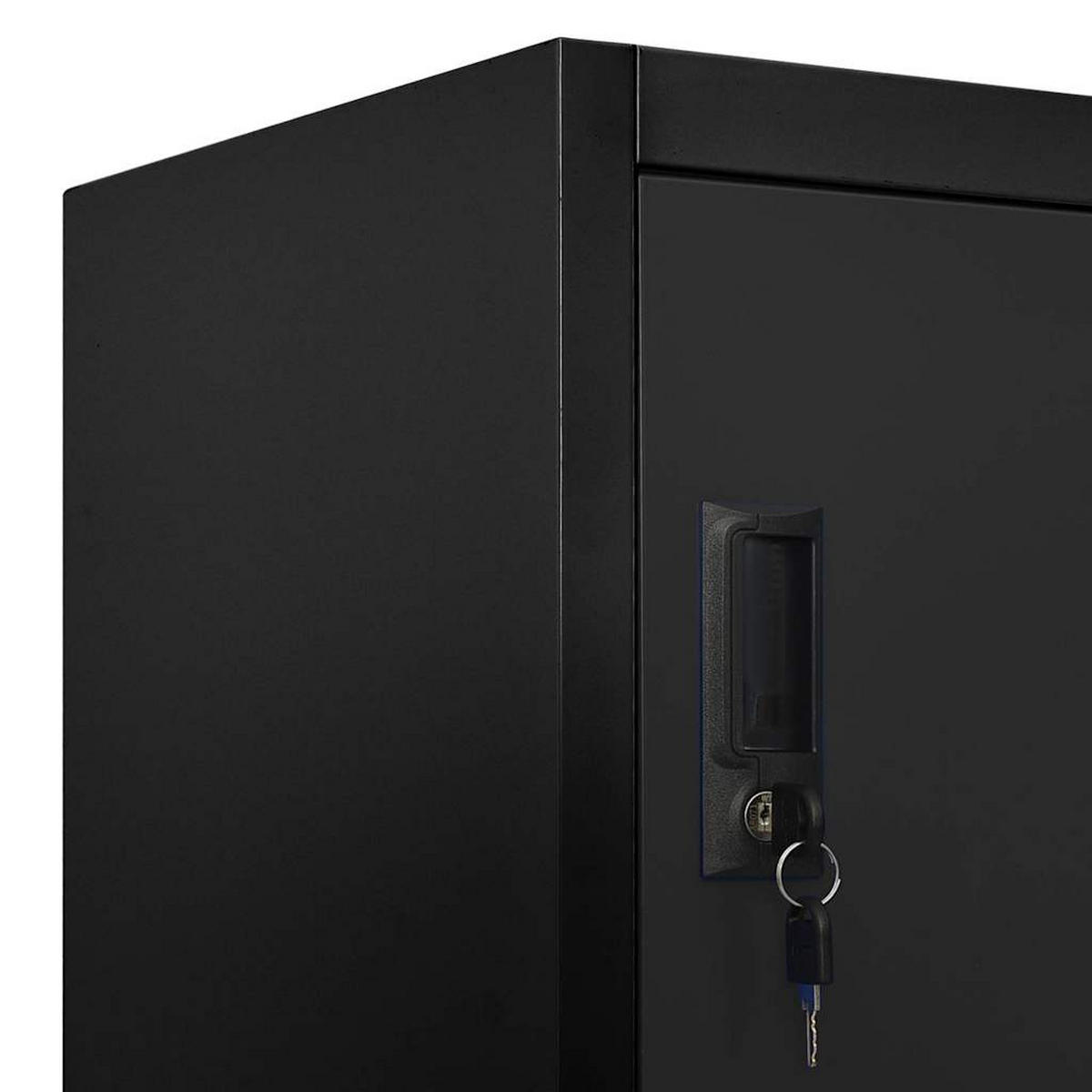 SCHLIESSFACHSCHRANK Schwarz 90/45/180 Cm Stahl - Schwarz, Metall (45/180/90cm) - vidaXL