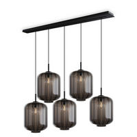 HÄNGELEUCHTE Velo 5-flammig Rauch Ø 25cm - Anthrazit/Schwarz, Glas (25/25/27cm) - s.luce
