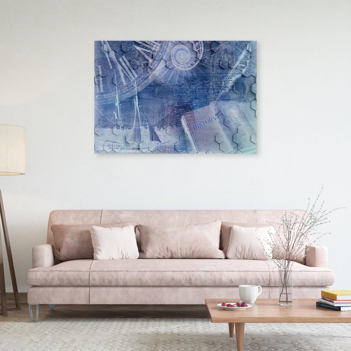 WANDBILD abstrakt blau 3d - Blau, Textil (60/40cm) - Feeby