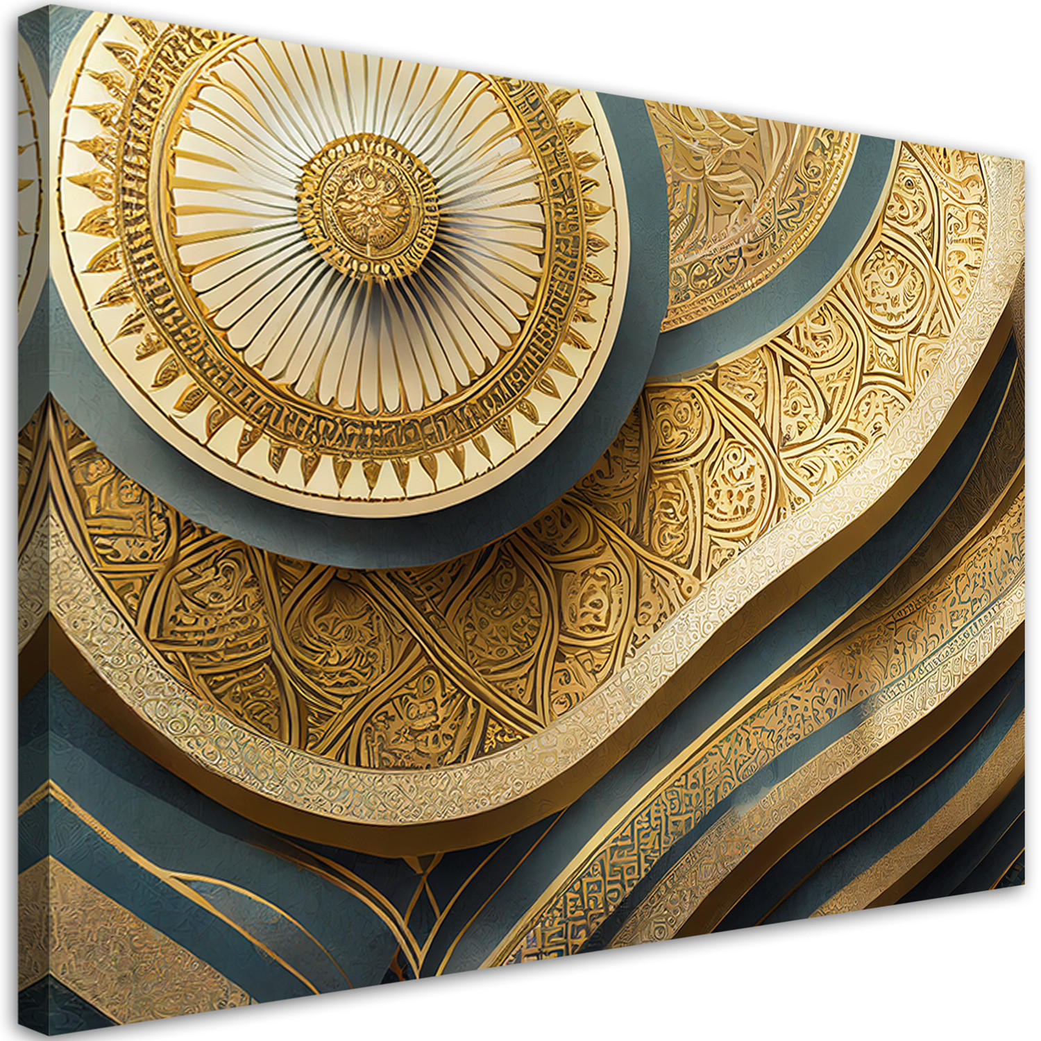 WANDBILD mandala orintalismus - Goldfarben, Textil (60/40cm) - Feeby