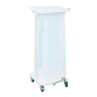 MÜLLEIMER Abfallsackständer Mit Deckel und Fußpedal 60 Liter 88 x 37 x 44 cm Weiß - Weiß, Metall (37/88/44cm) - PROREGAL