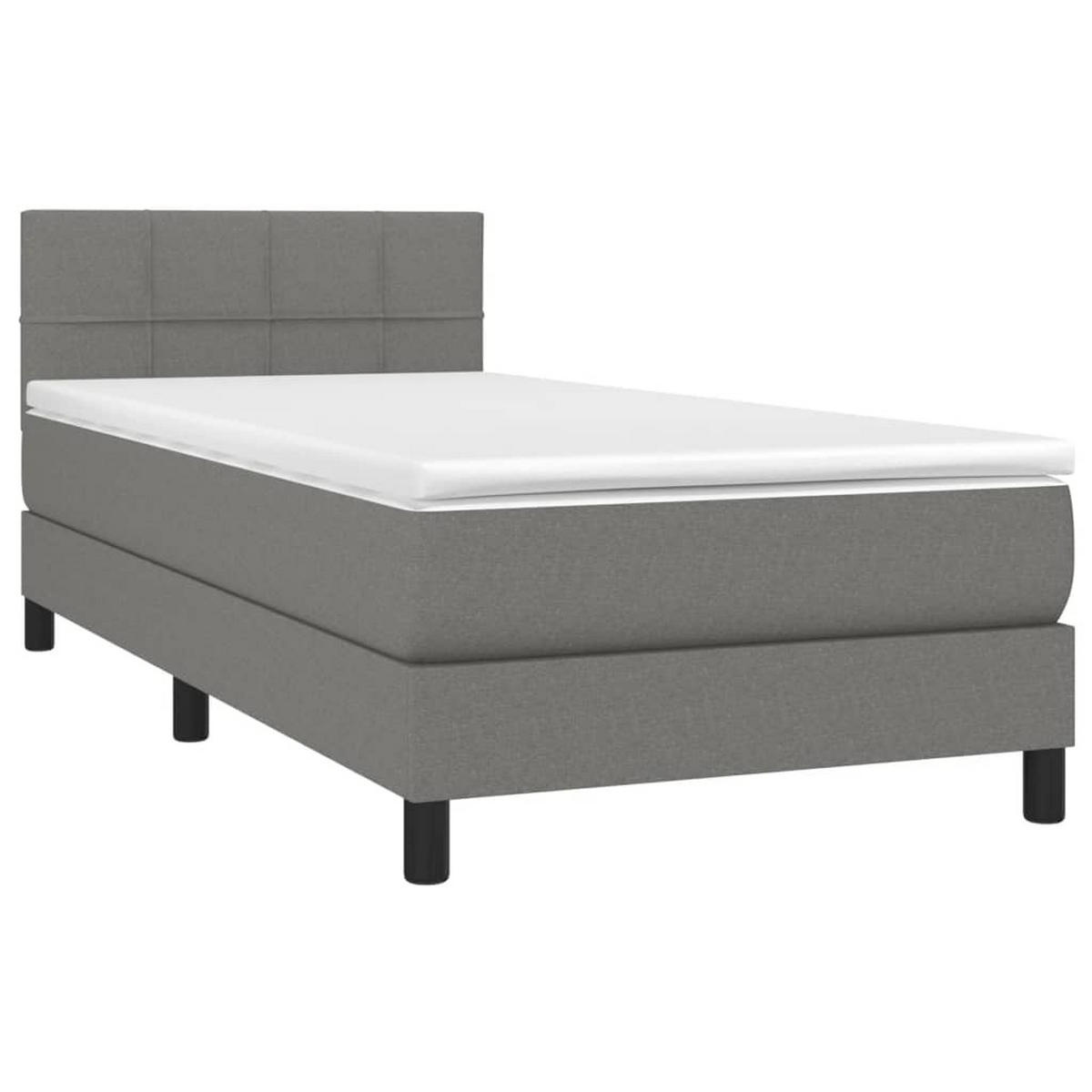 BOXSPRINGBETT 90/200 Cm Grau Gewebe - Dunkelgrau, Textil (90/203cm) - vidaXL