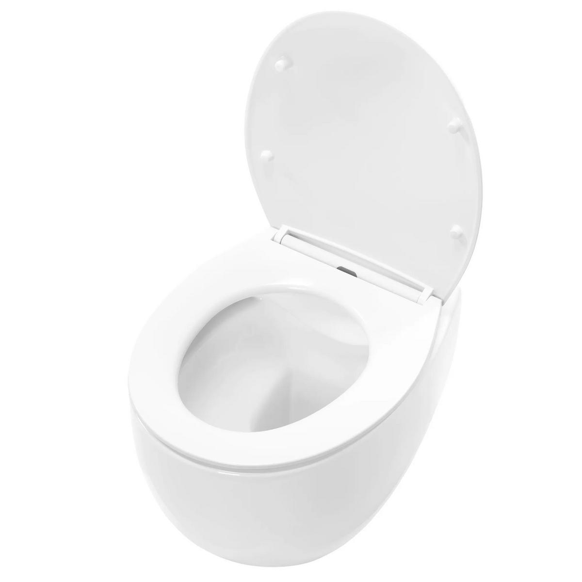 WC Schüssel Randlos Rea Lars - Weiß, Keramik (37/36/50cm) - REA