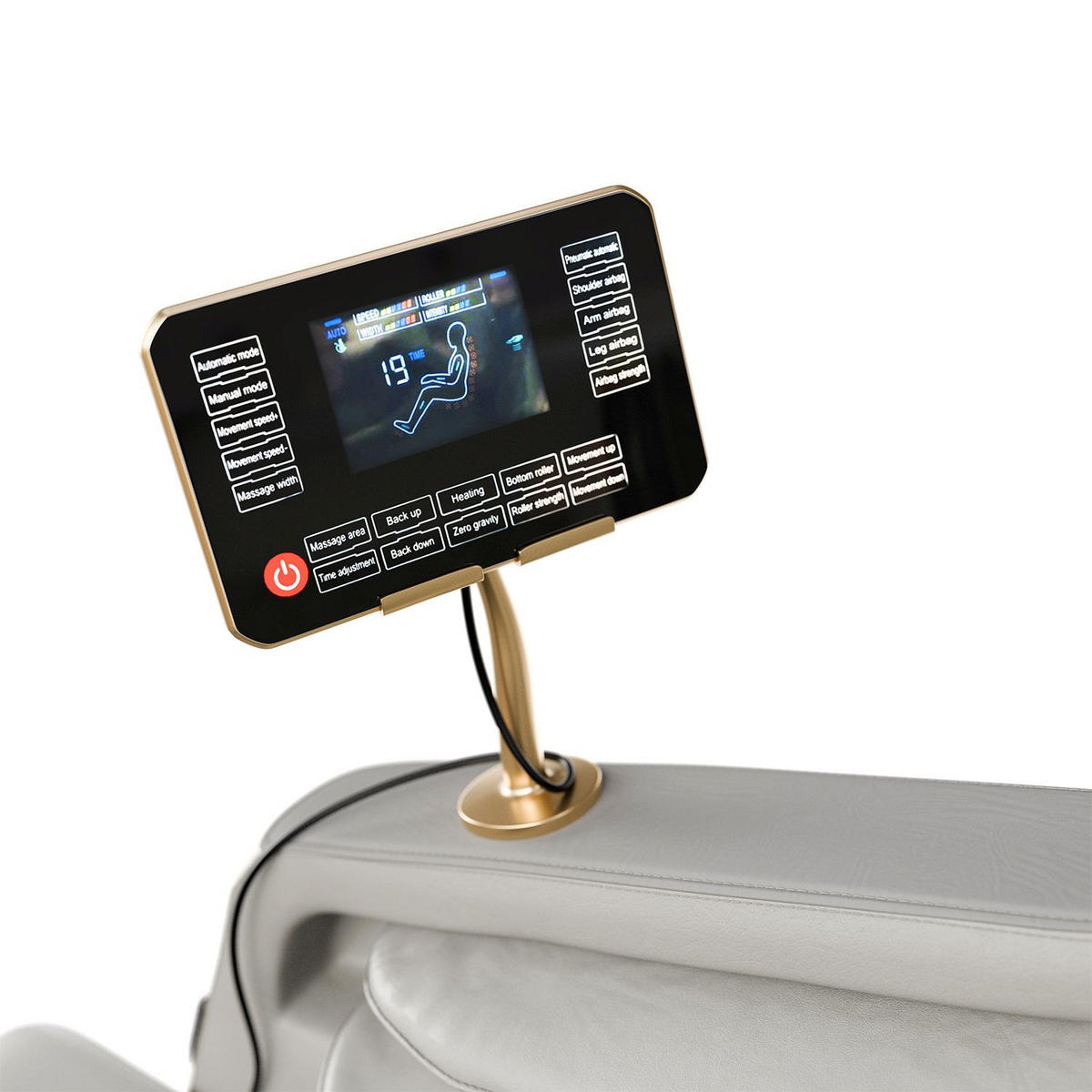 MASSAGESESSEL Naxos Weiß/Hellgrau - Hellgrau, Textil (75/105/142cm) - Juskys